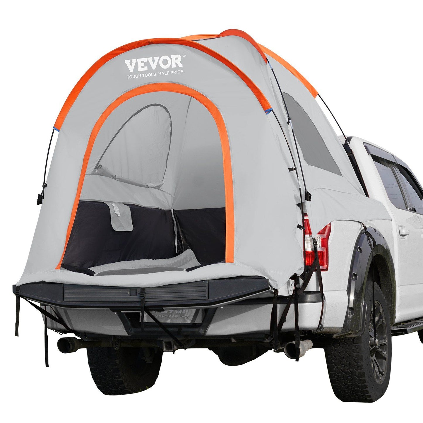 Truck Bed Tent, 6.4'-6.7' Pickup Truck Tent with Rain Layer and Carry Bag, Waterproof PU2000mm Double Layer Truck Tent, Accommodate 2-3 Person, for Camping Traveling Outdoor Activities