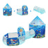 3 in 1 Kids Play Tent with Tunnel, Basketball Hoop for Boys, Girls, Babies and Toddlers, Indoor/Outdoor Pop Up Playhouse with Carrying Bag & Banding Straps Birthday Gifts, Blue Ocean