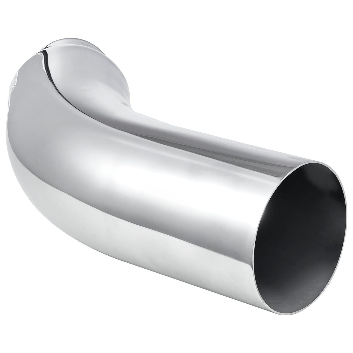 Elbow Exhaust Tip, 101.6mm Inlet, 152.4mm Outlet, 584mm Overall Length, Chrome Turn Down Exhaust Tip with Clamp for Truck/Sedan/Sports Car/SUV, Chrome Structure for High Temperature Resistance