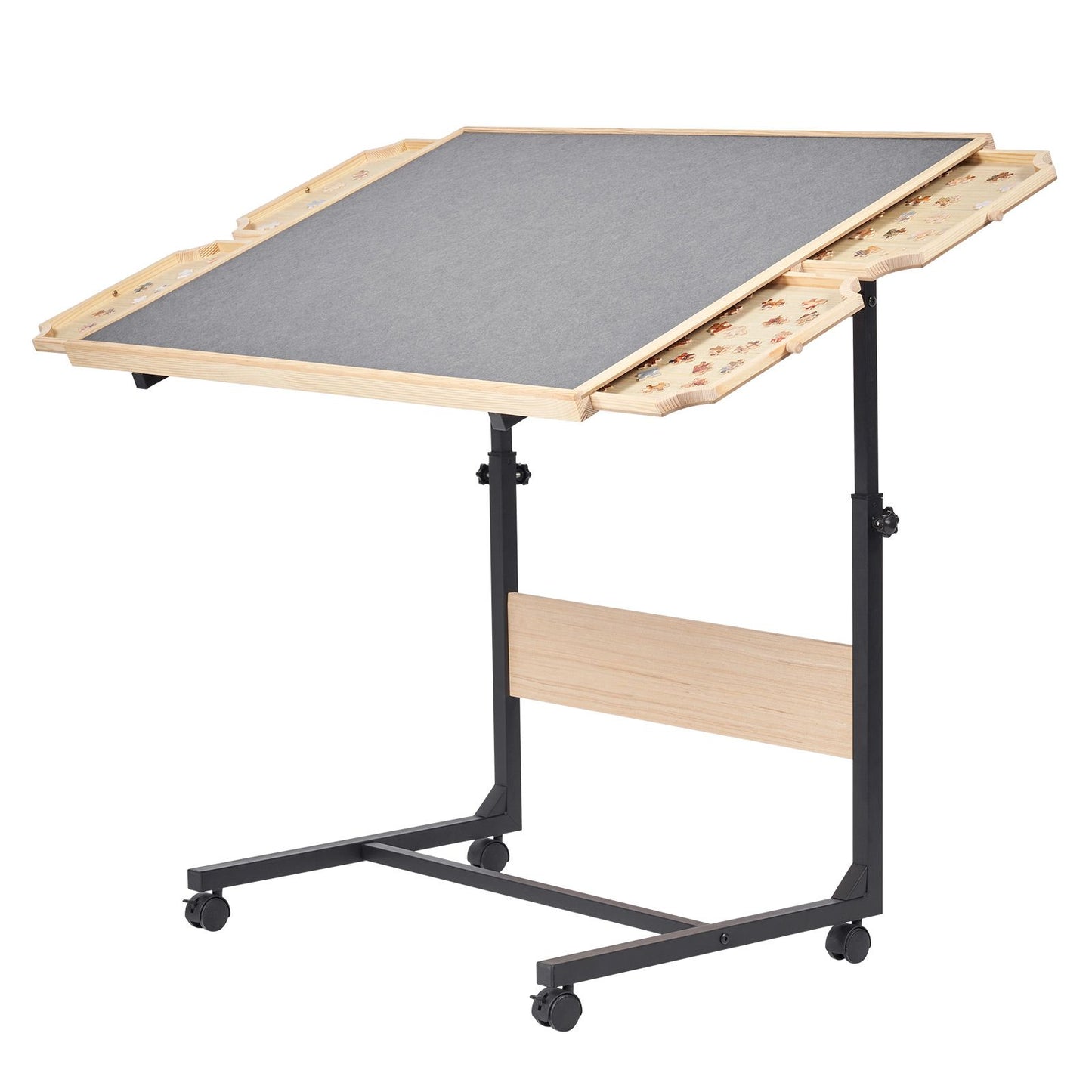 1500 Piece Puzzle Table with Legs, 4 Drawers and Cover, 86x63cm Portable Wooden Board with Wheels, Jigsaw Puzzle Accessories for Adults, Adjustable Height & 5-Tilting-Angle, Gift for Mom