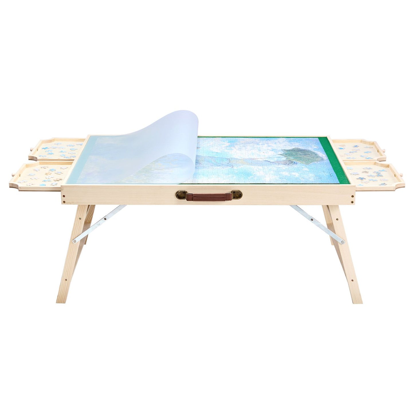 1500 Piece Puzzle Board with Folding Leg Portable Wooden Jigsaw 86x63cm