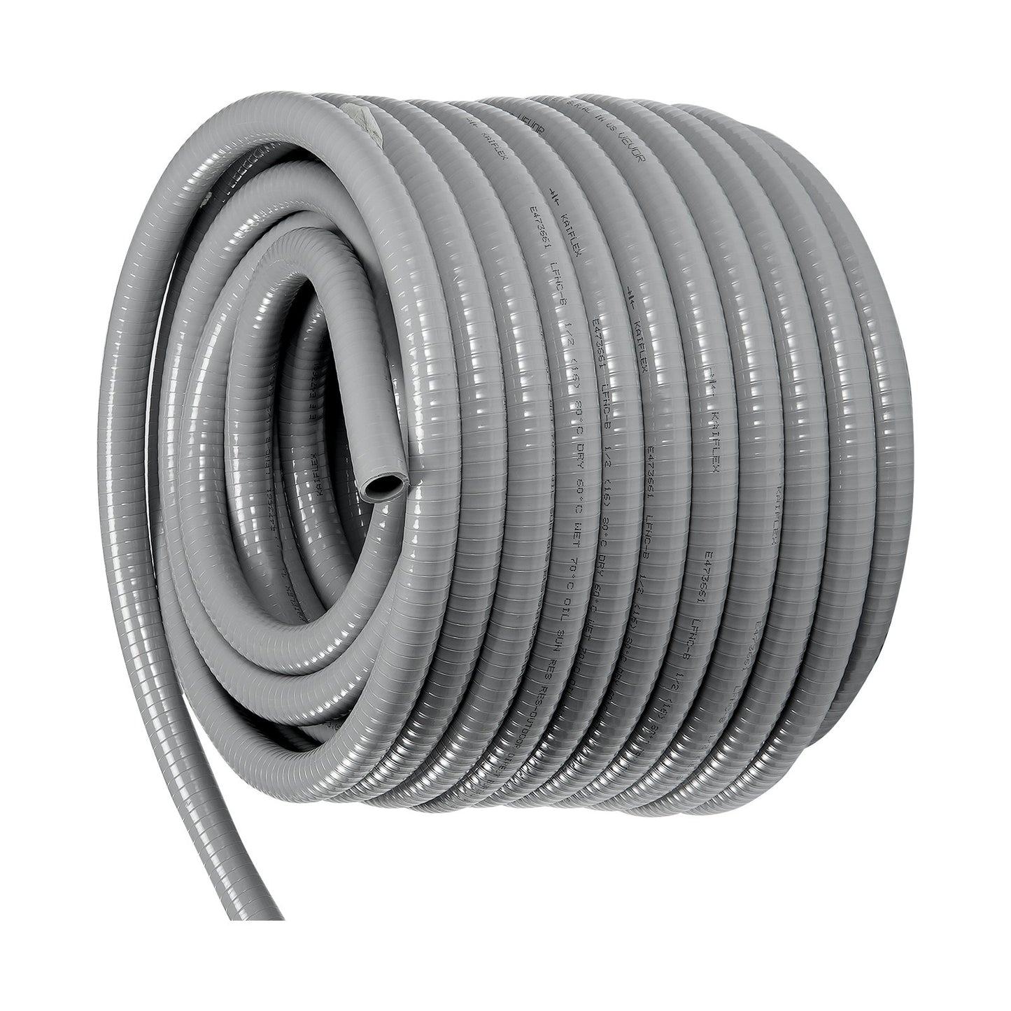 VEVOR 25.4 mm Flexible Electrical Conduit, 30.5 m, PVC Liquid-Tight Conduit Non-Metallic with 5 Straight and 5 90-Degree Conduit Connector Fittings, for Air Conditioning Motor Controller Pump, IP65