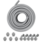 19.1 mm Flexible Electrical Conduit, 30.5 m, PVC Liquid-Tight Conduit Non-Metallic with 5 Straight and 5 90-Degree Conduit Connector Fittings, for Air Conditioning Motor Controller Pump, IP65