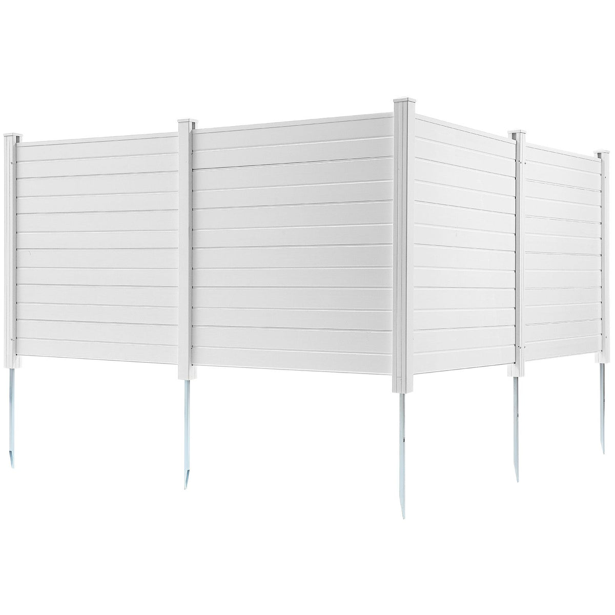 Outdoor Privacy Screens, 50" W x 50" H Air Conditioner Fence, Pool Equipment Enclosure, Horizontal Vinyl Privacy Fence, Perfect to Enclose Trash Can and A/C Units (4-Panel)