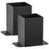 101.6x101.6mm Post Base 2 Pcs, Inner Size 91x91 Post Base Brackets, Heavy Duty Powder-Coated Post Anchor Matte Black Wood Post Brackets for Pavilion Deck Railing Support Deck Base Plate