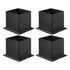 4x4 Post Base 4 Pcs, Inner Size 3.6x3.6 inch / 92x92 mm Post Brackets, Heavy Duty Carbon Steel Decking Posts, Wood Posts Brackets for Pavilion Deck Railing Support Deck Base Plate, Black