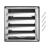 97mm Wall Vent Cover, Louvered Square AC Vent Gable Cover, Premium Stainless Steel & with Noise Reducing Rubber Gasket, for House,Bathroom,Garage,Kitchen,Basement (1 Pack, Silver)
