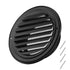 145 mm Wall Vent Cover, Louvered Round AC Vent Gable Cover, Premium Stainless Steel & with Built-in a Protection Screen, for House,Bathroom,Garage,Kitchen,Basement (2 Pack, Black)