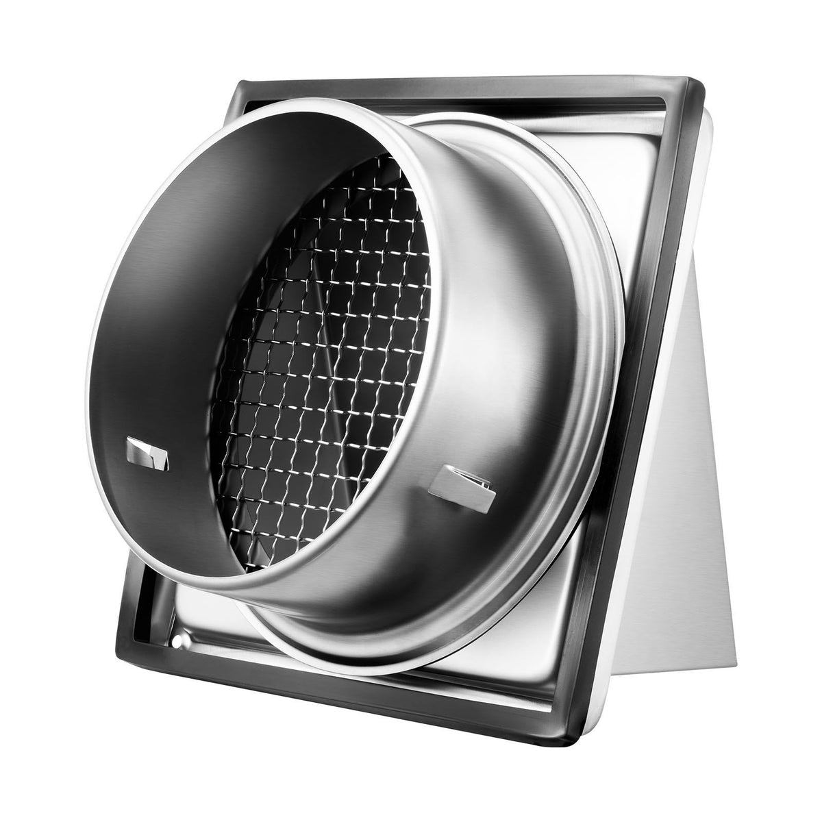 145 mm External Extractor Wall Vent Cover, Square AC Vent Gable Cover, Premium Stainless Steel & with Built-in a Protection Screen, for House,Bathroom,Garage,Kitchen,Basement (1 Pack, Silver)