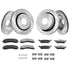 Front and Rear Brake Kit Compatible with 2012-2020 Ford F-150(MPB Only), Drilled and Slotted Brake Rotors Ceramic Brake Pads Replacement, 13.8" Front Rotors 13.7" Rear Rotors