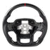 Steering Wheel for 2021-2024 Ford F150, Carbon Fiber Steering Wheel D-Shaped Flat-Bottom, Leather Grip with Non-Slip Texture & Precise Stitching, Accessories Replacement for Ford F150, Black