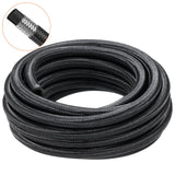 8AN Fuel Line Kit, 6.1 m Fuel Hose Kit, 1.0 cm Nylon Stainless Steel Braided Fuel Line Oil/Gas/Diesel Hose End Fitting Kit, with 12 PCS Swivel Fitting Adapter Kit, Black