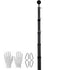 25FT Telescopic Flagpole Kit, Heavy Duty Aluminum Alloy Flag Pole Kit in Ground for Outside, 3 Display Modes Flagpole with Professional Accessories, Black