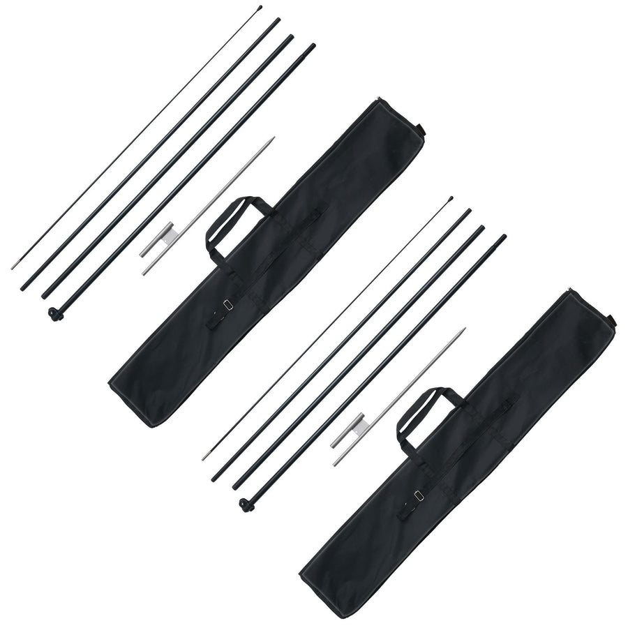 Feather Flag Pole Kit 2 Packs Swooper Flag Pole 16.3 ft with Ground Stakes