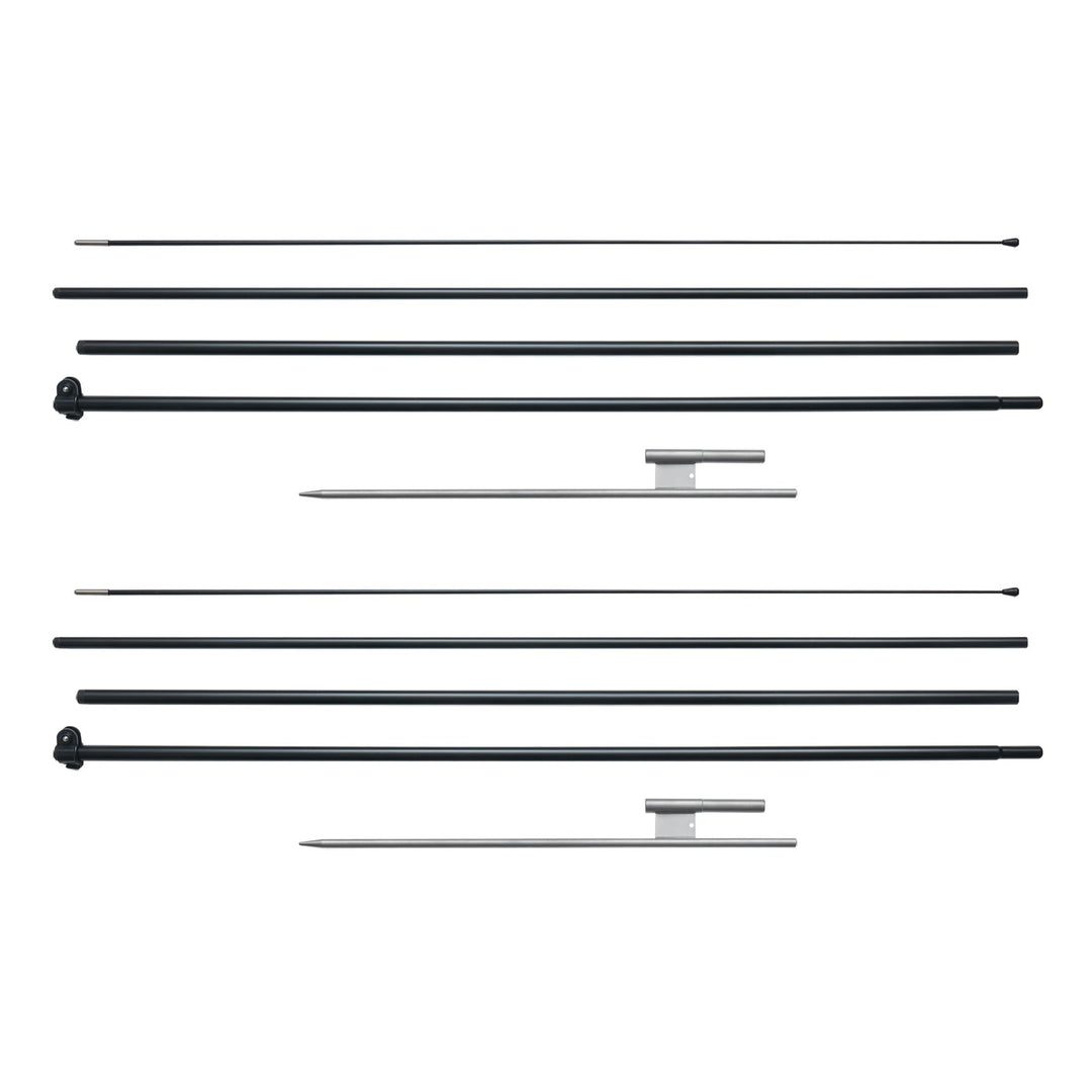 VEVOR Feather Flag Pole Kit 2 Packs Swooper Flag Pole 16.3 ft with Ground Stakes