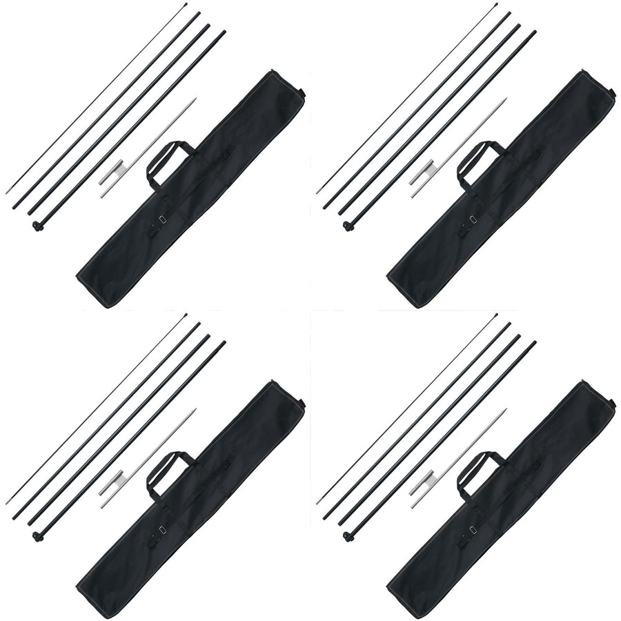 Feather Flag Pole Kit 4 Packs Swooper Flag Pole 16.3 ft with Ground Stakes