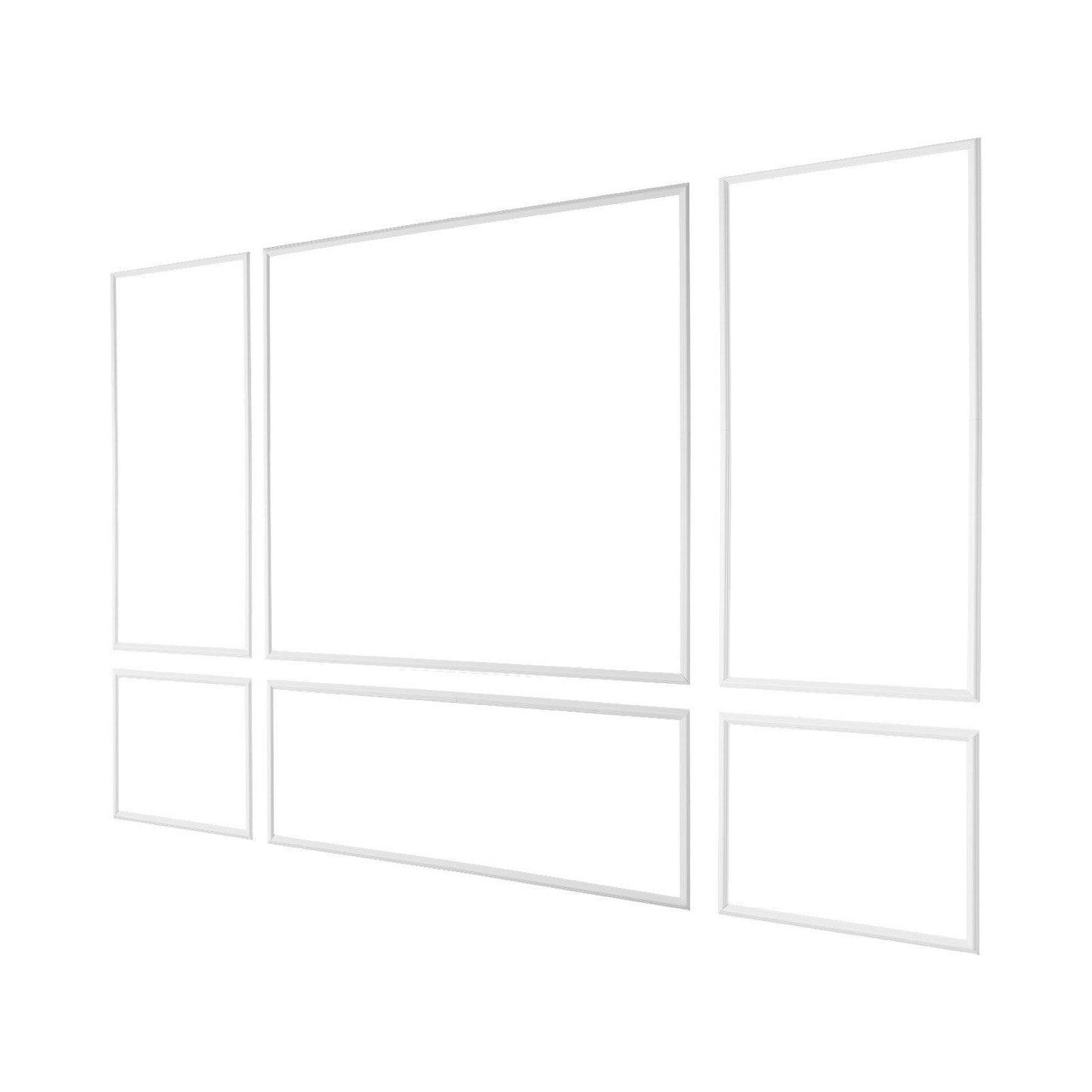 Wall Molding 3 Pack, Wainscoting Panels Kit, Lightweight Paintable Polystyrene, Easy to Install Accent Wall Trim for Interior Décor Living Room, Bedroom, Home, White (79x160 + 79x61 cm)