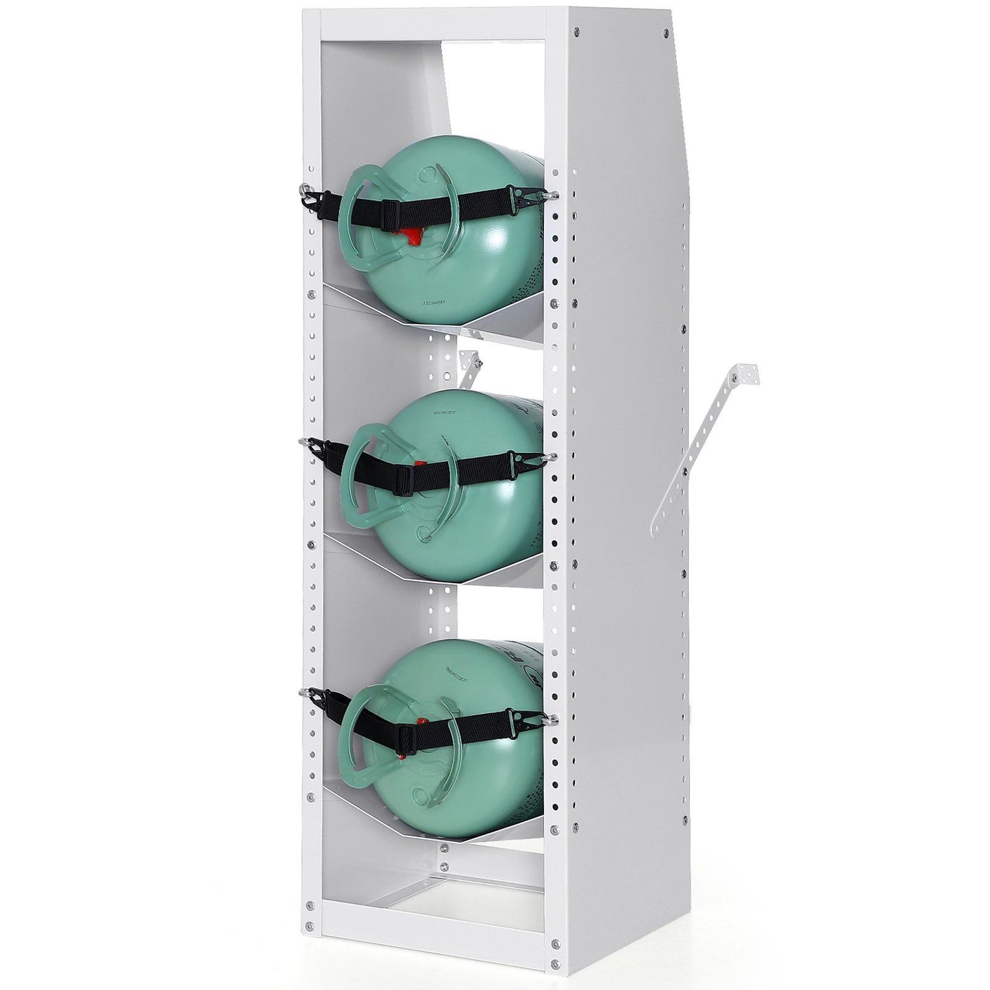 Refrigerant Tank Rack, with 3 x 30-50lb Bottle Tanks, Cylinder Tank Rack 372 × 355 × 1170mm, Refrigerant Cylinder Rack Gas Cylinder Racks and Holders for Freon, Gases, Oxygen, Nitrogen