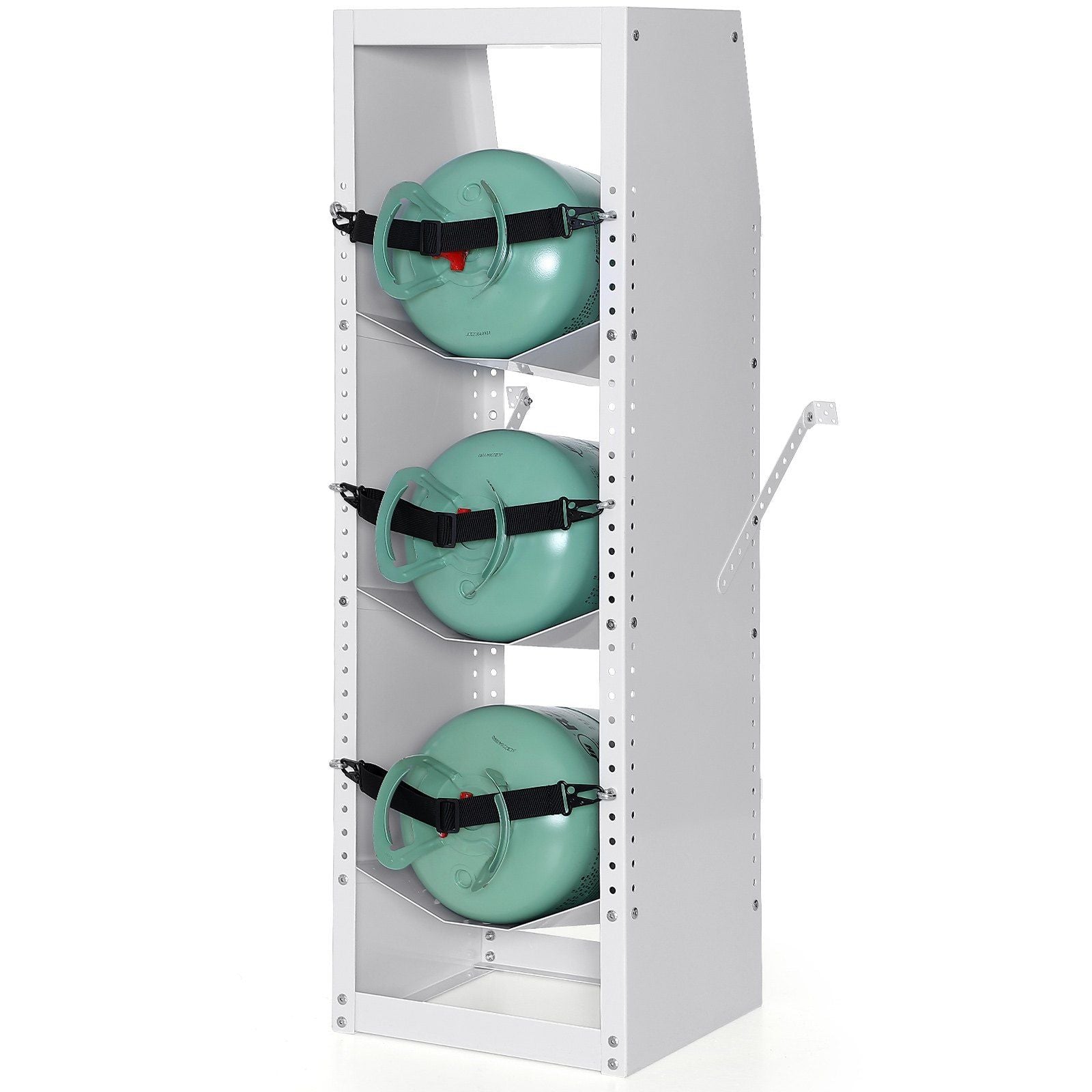 Refrigerant Tank Rack, with 3 x 30-50lb Bottle Tanks, Cylinder Tank Rack 372 × 355 × 1170mm, Refrigerant Cylinder Rack Gas Cylinder Racks and Holders for Freon, Gases, Oxygen, Nitrogen