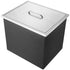 Drop in Ice Chest, 21"L x 17"W x 18"H Stainless Steel Ice Cooler, Commercial Ice Bin with Cover, 40 qt Outdoor Kitchen Ice Bar, Drain-pipe and Drain Plug Included, for Cold Wine Beer