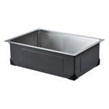 30 inch Kitchen Sink Workstation, 304 Stainless Steel Undermount Sink, Drop-In Single Bowl Farmhouse Basin with Ledge & Multiple Accessories, Household Dishwasher Sinks for RV, Prep Kitchen, Bar