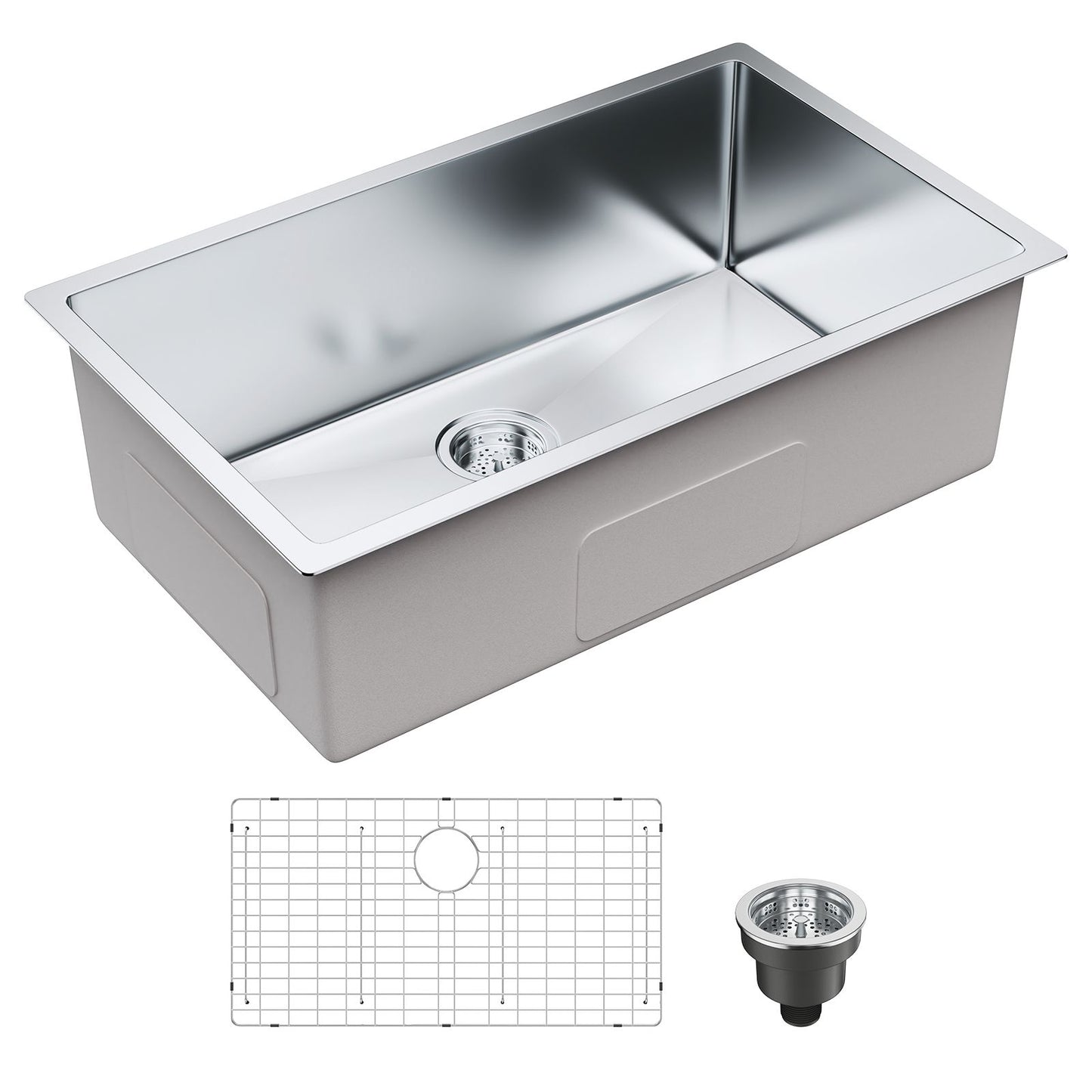 Kitchen Sink, 304 Stainless Steel Drop-In Sinks, Undermount Single Bowl Basin with Accessories(Pack of 3), Household Dishwasher Sinks for Workstation, RV, Prep Kitchen, and Bar Sink, 30 inch