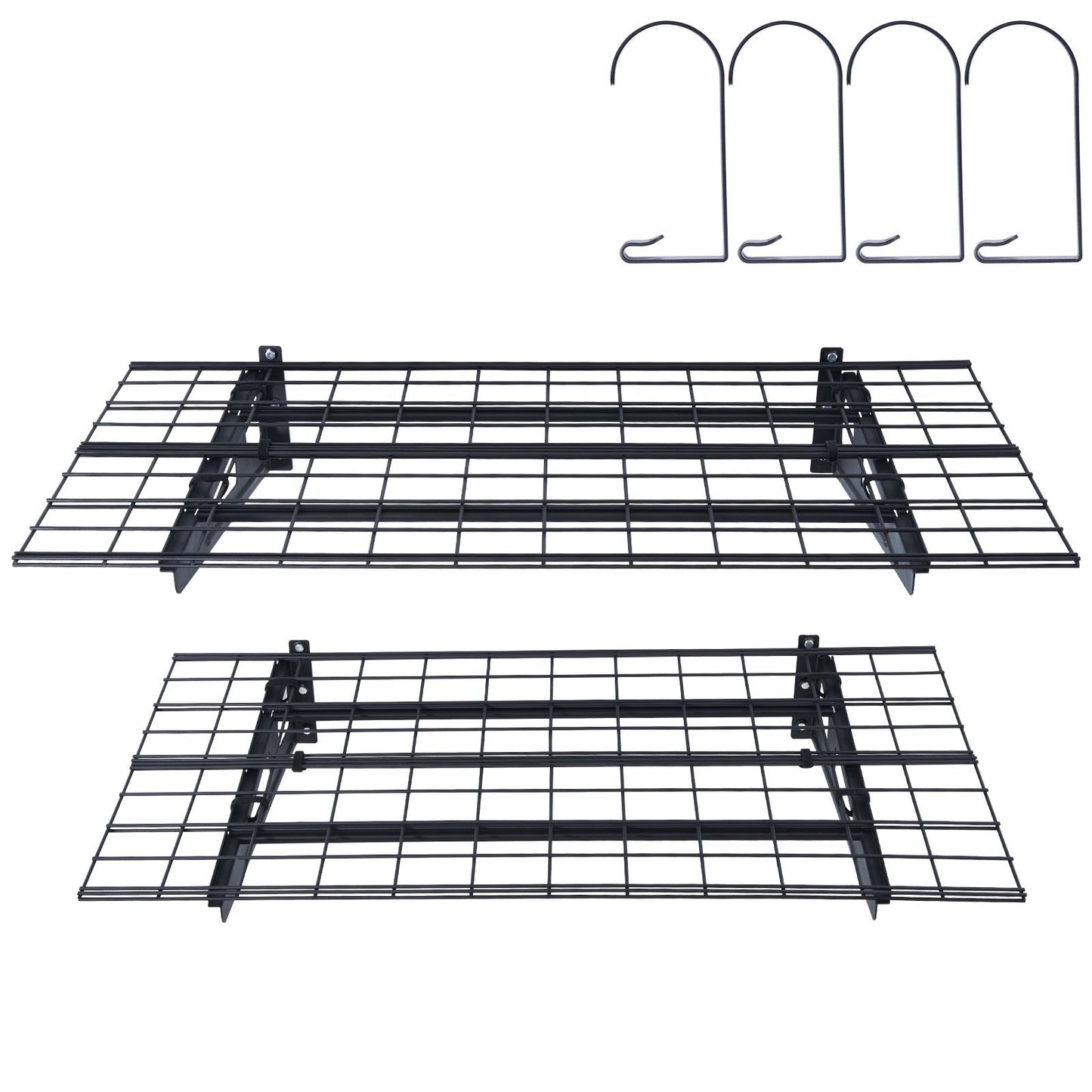 Garage Storage Shelving, 2 Pack, 183 x 61 cm Heavy Duty Garage Shelves Wall Mounted, 454 kg Load Capacity(Total) Garage Storage Rack Floating Shelves, Suitable for Shop, Shed, Garage Storage