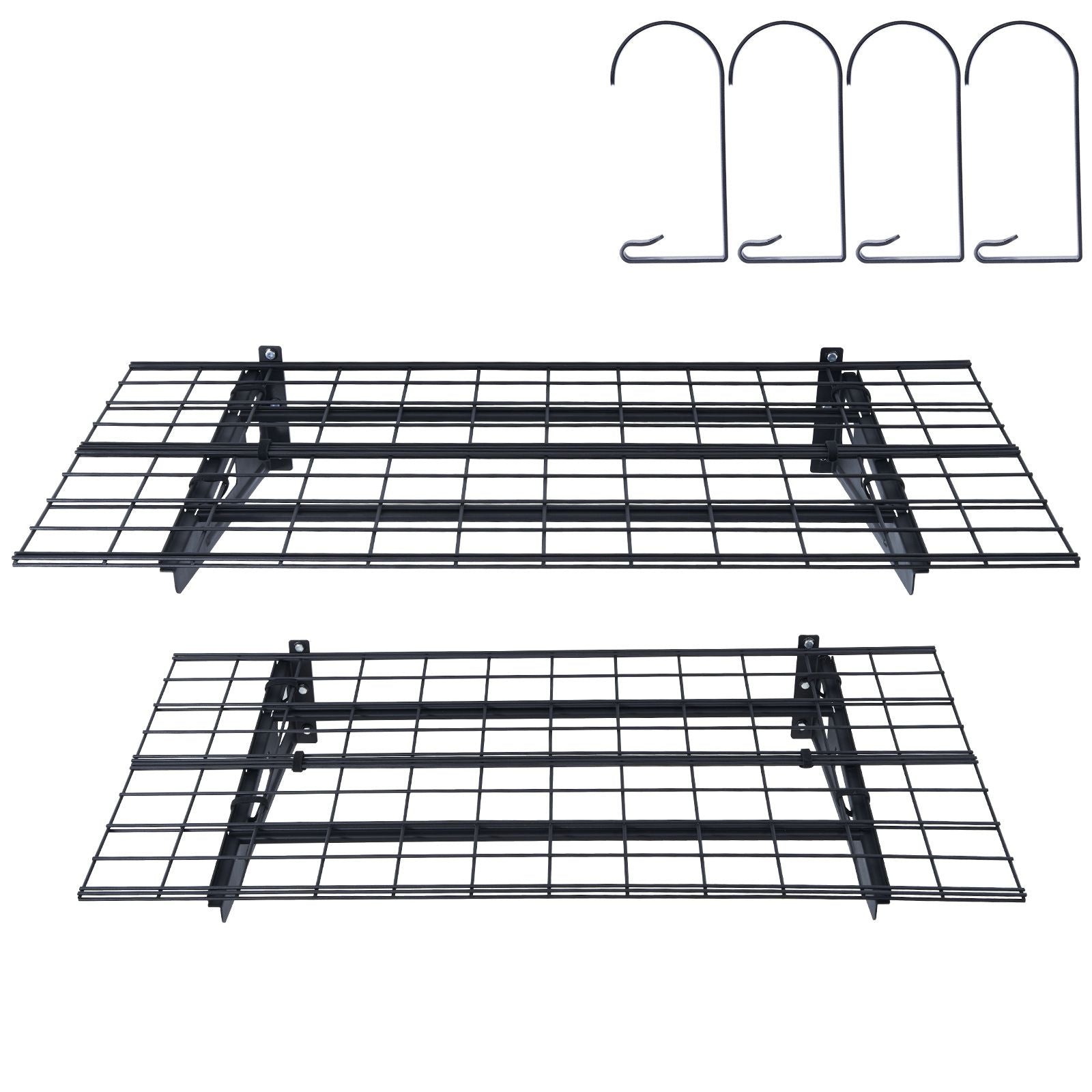 Garage Storage Shelving, 2 Pack, 183 x 61 cm Heavy Duty Garage Shelves Wall Mounted, 454 kg Load Capacity(Total) Garage Storage Rack Floating Shelves, Suitable for Shop, Shed, Garage Storage