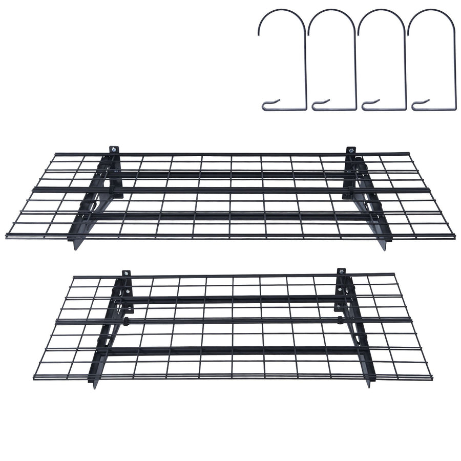 Garage Storage Shelving, 2 Pack, 183 x 61 cm Heavy Duty Garage Shelves Wall Mounted, 454 kg Load Capacity(Total) Garage Storage Rack Floating Shelves, Suitable for Shop, Shed, Garage Storage