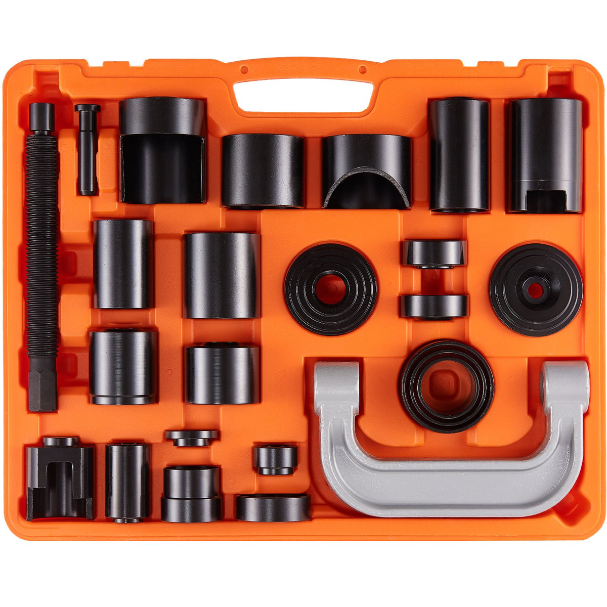 Ball Joint Press Kit, 25 pcsTool Kit, C-press Ball joint Remove and Install Tools, for Most 2WD and 4WD Cars, Heavy Duty Ball Joint Repair Kit for Automotive Repairing