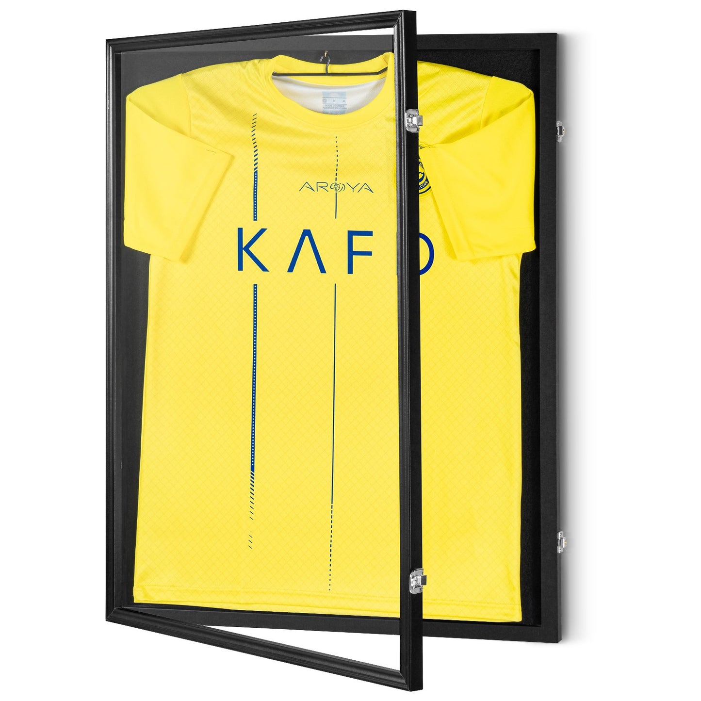Jersey Display Frame Case, 590 x 790 x 40 mm, Large Lockable Sport Jersey Shadow Box with 98% UV Protection PC Glass and Hangers, for Baseball Basketball Football Hockey Shirt and Uniform