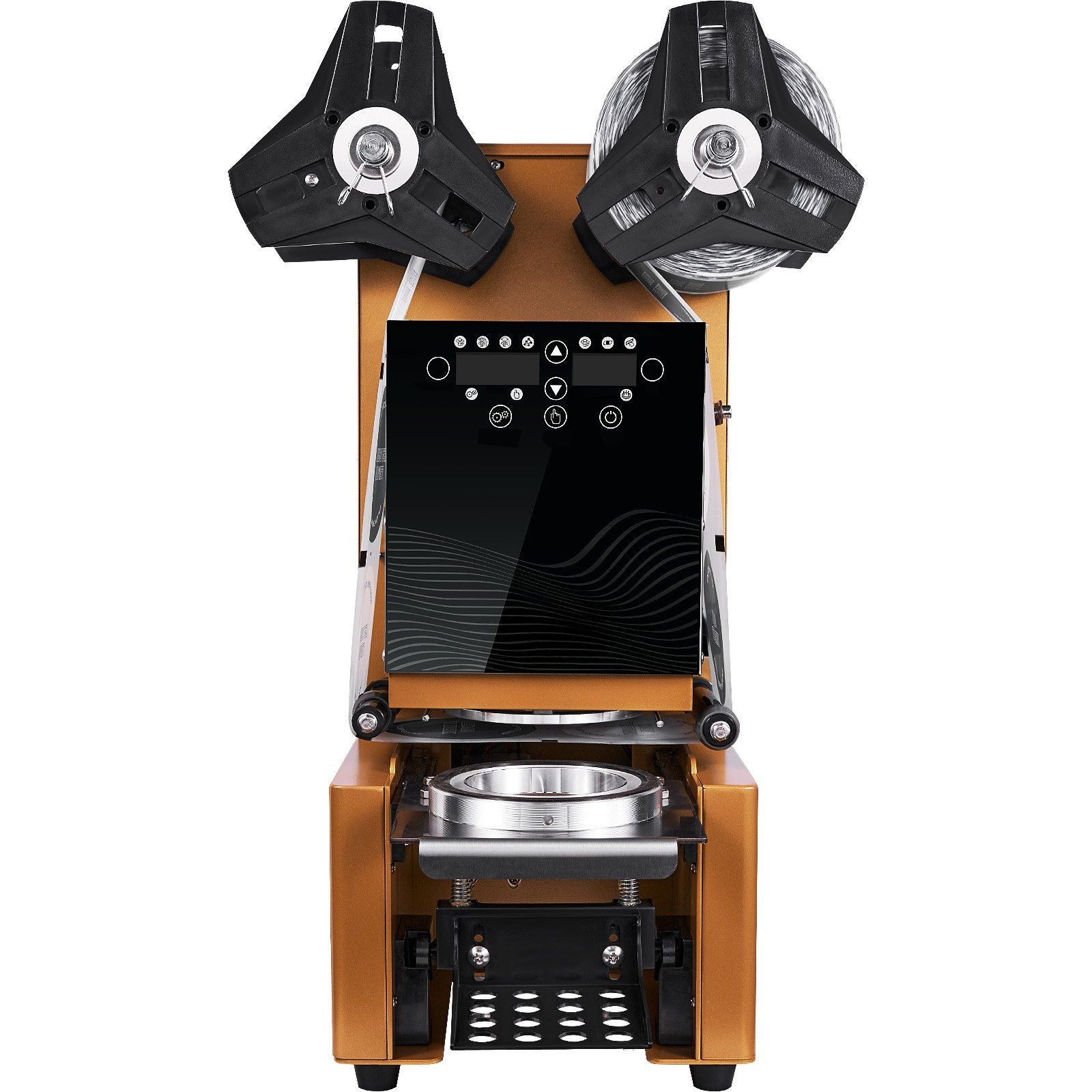 Fully Automatic Cup Sealing Machine, 500-650 Cups/H, Cup Sealer Machine for 190 mm Tall & 90/95 mm Cup, Electric Boba Tea Sealer with Digital Control LCD Panel for Bubble Milk Tea Coffee, Gold
