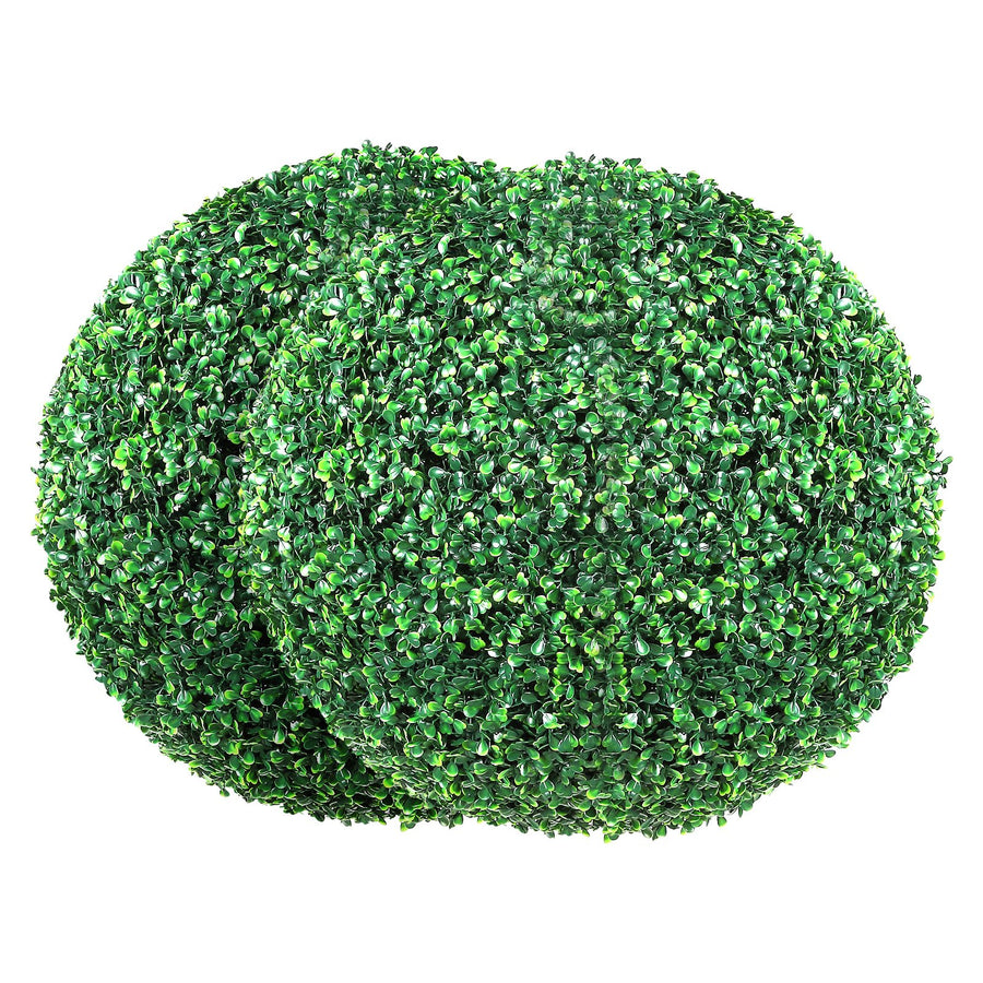 VEVOR Artificial Topiaries Boxwood Trees, 24” Tall (2 Pieces), Ball-Shape Faux Topiaries Plant, All-year Green Feaux Plant Decorative Balls for Backyard, Balcony,Garden, Wedding and Home Décor