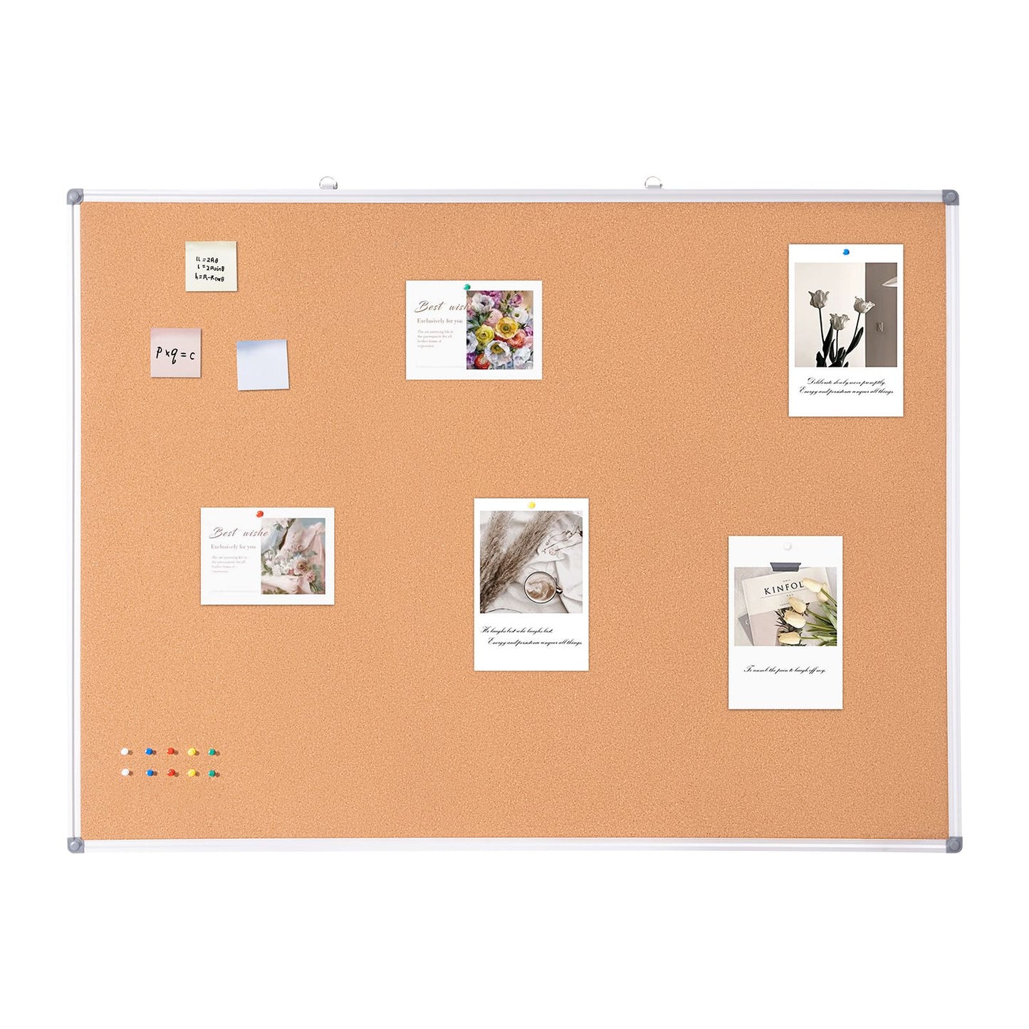 48"x36" Large Cork Board – Wall-Mounted Bulletin Board with Pin Board – Perfect for School, Home, Office