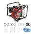 Gasoline Engine Water Pump, 80 mm, 7HP 265 GPM, 43 m Lift, 7 m Suction, 4-Stroke Gas Powered Trash Water Transfer Pump Portable High Pressure with 25ft Hose for Irrigation Pool, EPA Certified