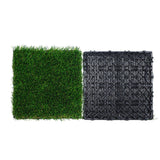 Artifical Grass Tiles Interlocking Turf Deck Set, 18 Pack - 12"x12", Synthetic Fake Grass Self-draining Mat Flooring Decor Pad, Perfect For Multi-Purpose Indoor Outdoor Entryway Scraper Dog Mats