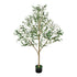 150cm Artificial Olive Tree with Black Pot, Tall Fake Tree with Natural Wood Trunk & Realistic Green Leaves and Fruits, Indoor Faux Plant for Home, Office, Living Room, Corner Decor