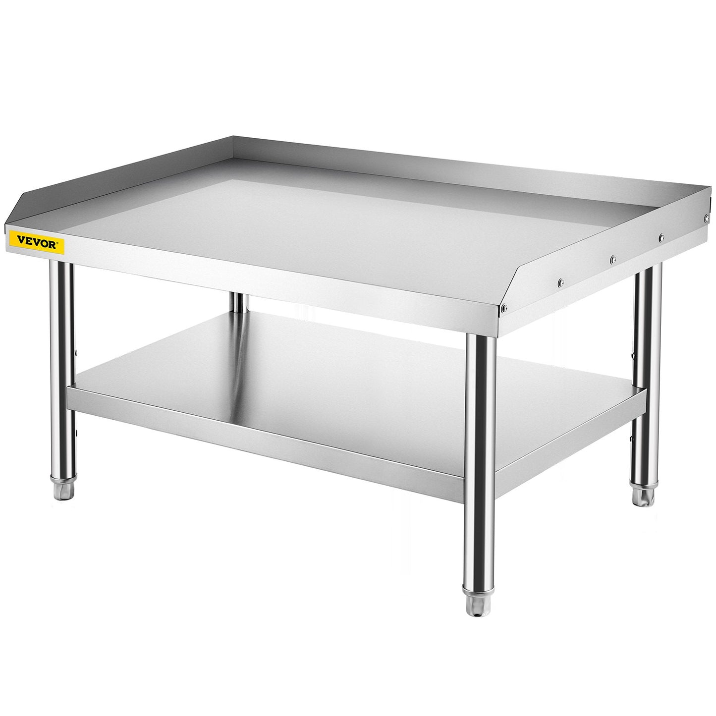 Stainless Steel Equipment Grill Stand, 122 x 76 x 61cm Stainless Table, Grill Stand Table with Adjustable Storage Undershelf, Equipment Stand Grill Table for Hotel, Home, Restaurant Kitchen