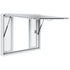 Concession Window for Food Truck, 1220x915 mm Aluminum Alloy Service Window, Up to 85 Degrees Serving Window with 4 Sliding Windows & Awning Door & Drag Hook, for Food Truck Concession Trailer