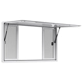 Concession Window 1524x915 mm, Aluminum Alloy Service Window for Food Truck, Up to 85 Degrees Stand Serving Window with 4 Sliding Windows, Awning Door, and Drag Hook, for Concession Trailers