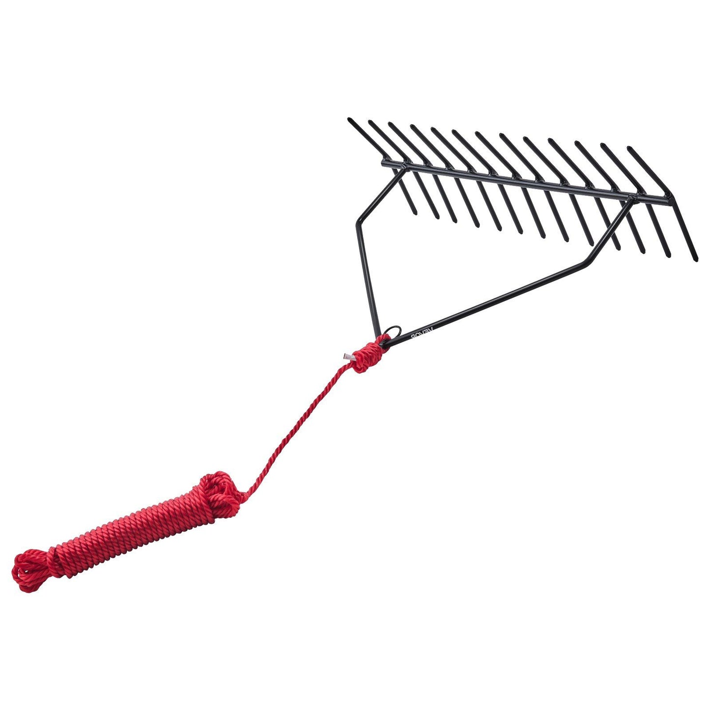 24 in Aquatic Weed Rake, 8.7 in Double Sided Lake Weed Rake, Pond Weeds Cutter with 30ft Rope, Tie Hole, No Assembly Required, Lightweight Muck Lilypad Clearing Tool for Pond, Lake, Rivulet