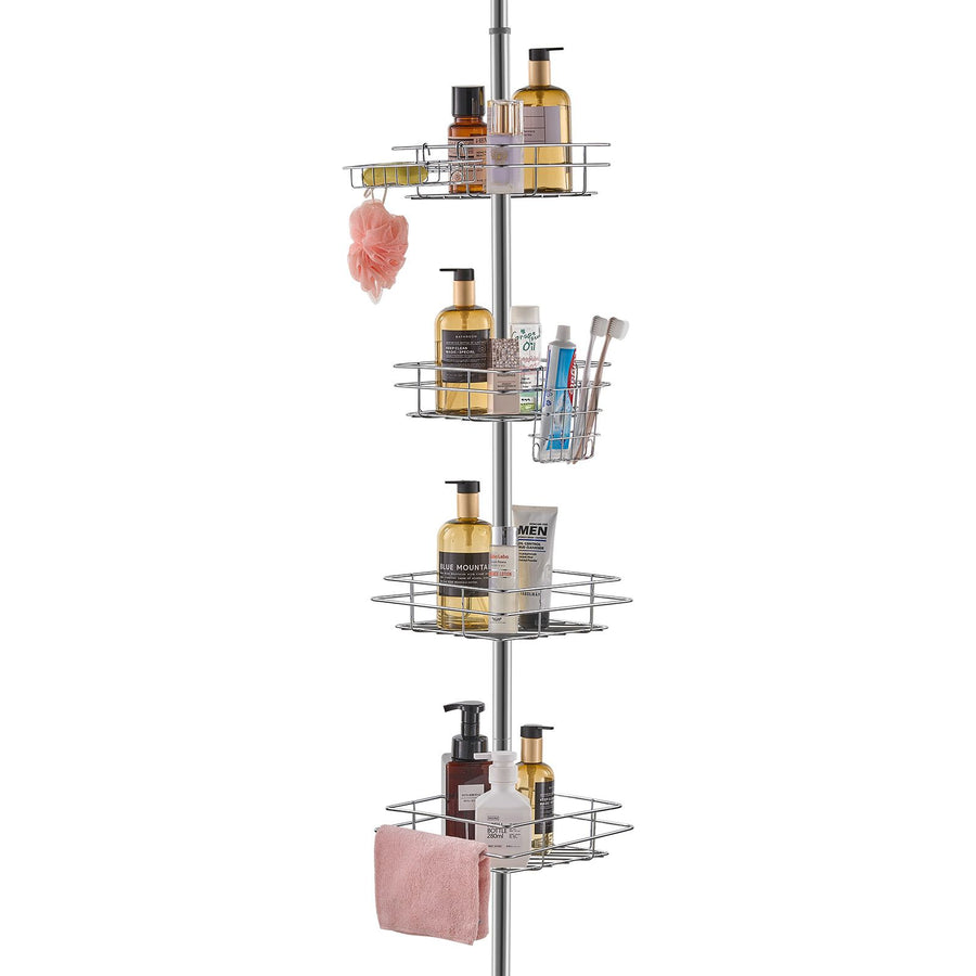 42" to 114" High Shower Corner Caddy Tension Pole Rust-Proof Tension Pole