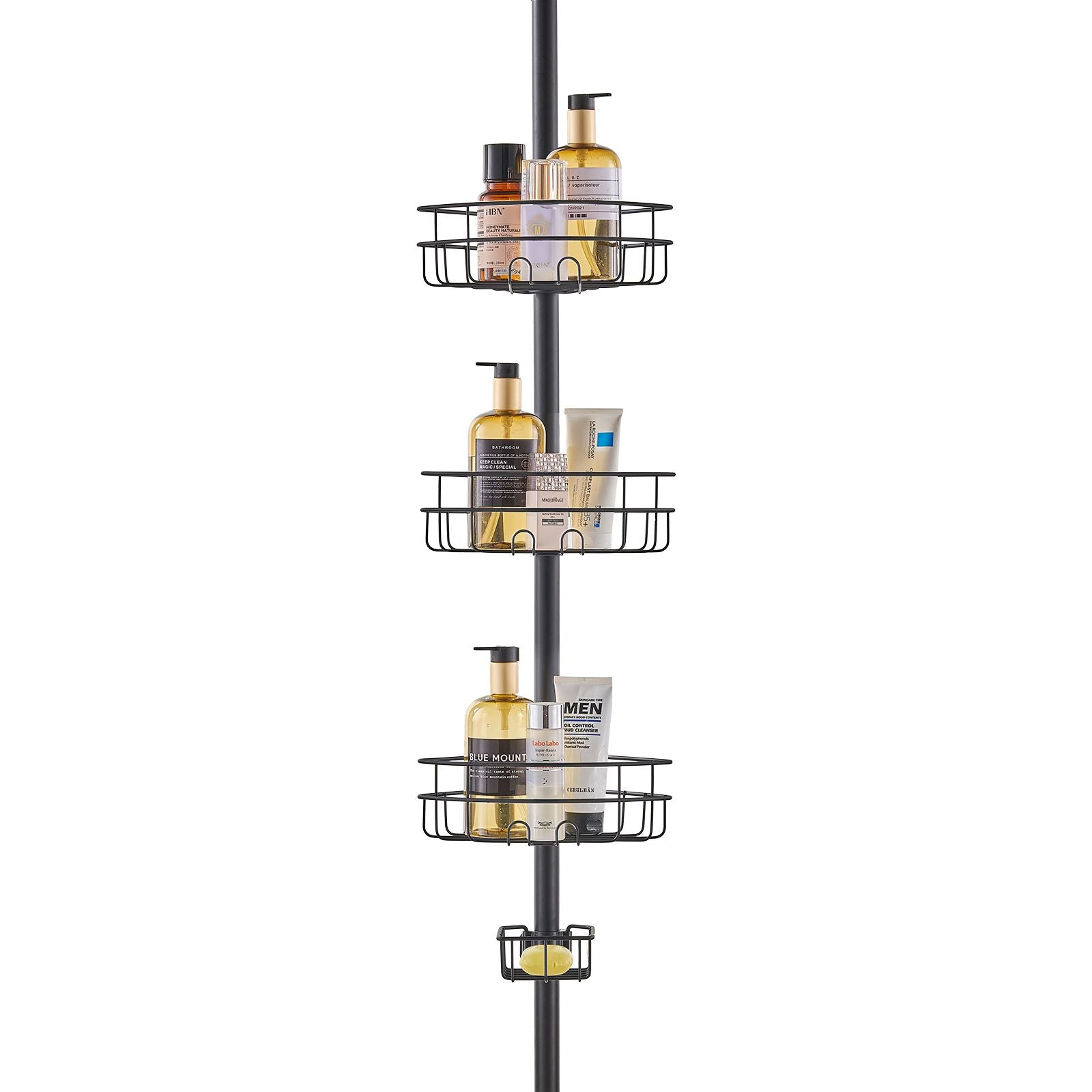 39" to 125" High Shower Corner Caddy Tension Pole Rust-Proof Tension Pole