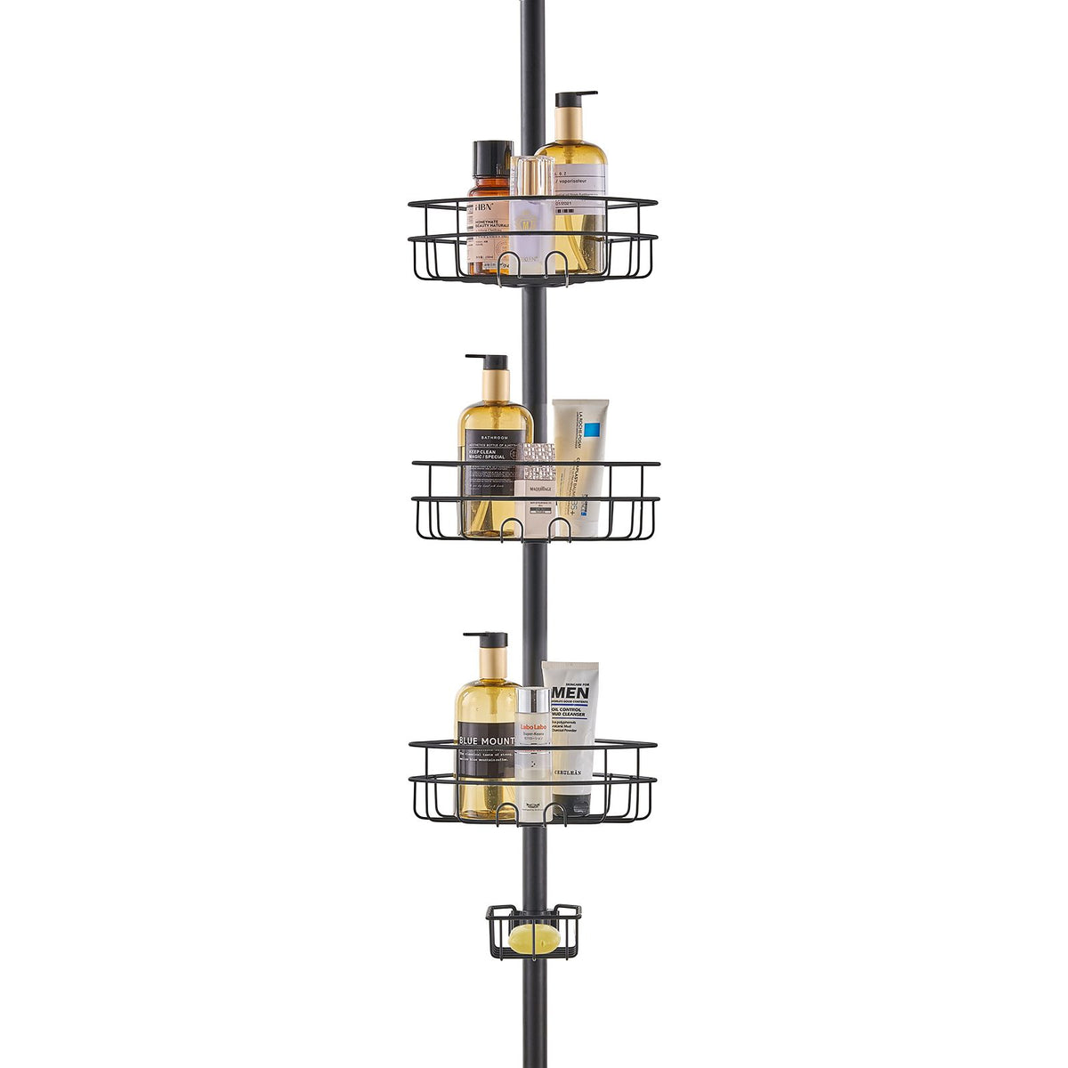 39" to 125" High Shower Corner Caddy Tension Pole Rust-Proof Tension Pole