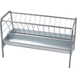 Livestock Hay Feeder, 2 in 1 Grain & Hay Feeder, 80-Gallon Capacity Pasture Feeder, 59" Long Goat Hay Feeder with Deeper Feeding Pan, Heavy Duty Steel Grain & Hay Holder for Sheep Farms Sheds