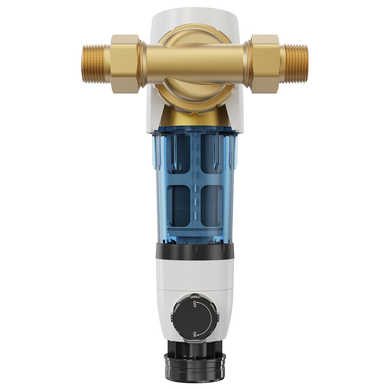 VEVOR Spin Down Filter, 40 Micron Whole House Sediment Filter for Well Water, 3/4" G-M + 1" G-M, 4 T/H High Flow Rate, for Whole House Water Filtration Systems, Well Water Sediment Filter