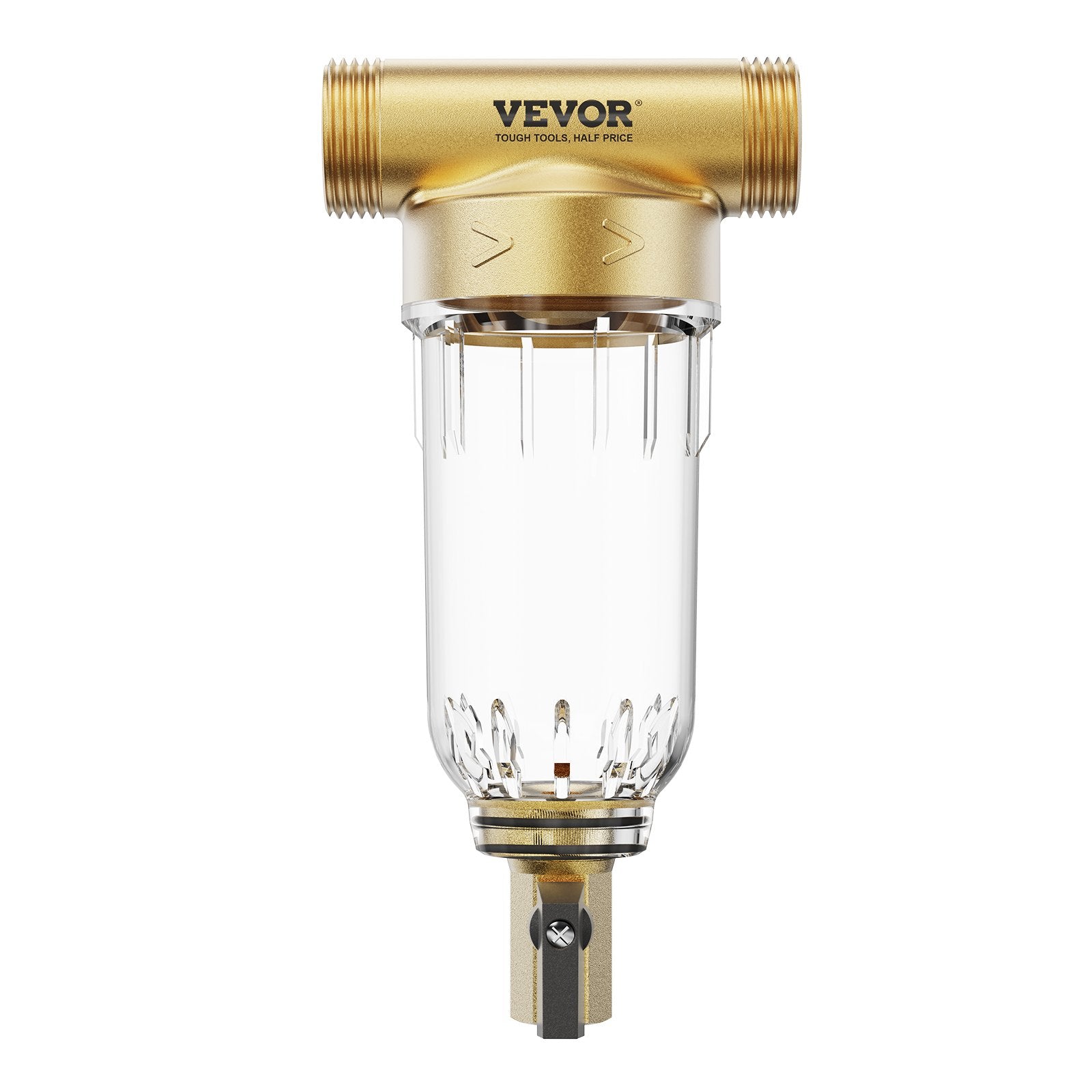 VEVOR Spin Down Filter, 40 Micron Whole House Sediment Filter for Well Water, 3/4" G-F + 1" G-M, 4 T/H High Flow Rate, for Whole House Water Filtration Systems, Well Water Sediment Filter