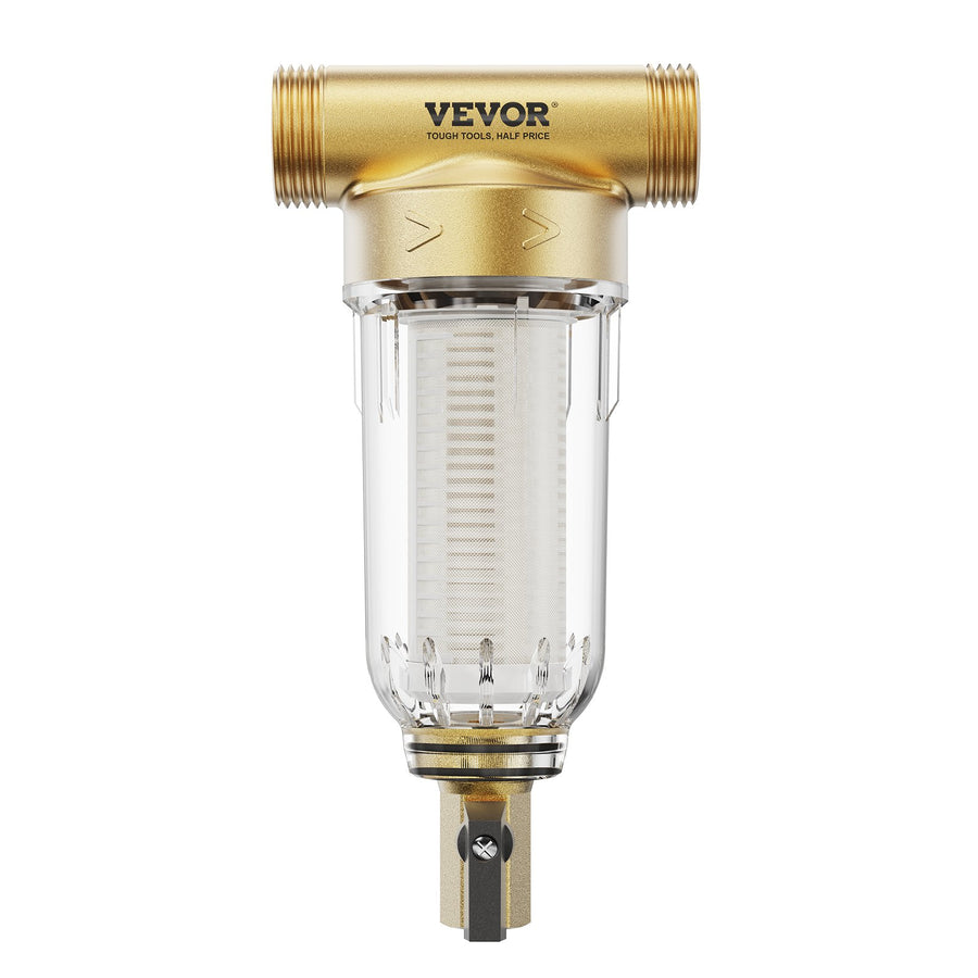 VEVOR Spin Down Filter, 40 Micron + 30 Micron Fine Filtration, Whole House Sediment Filter for Well Water, 3/4" G-F + 1" G-M, 4 T/H High Flow Rate, for Whole House Water Filtration Systems