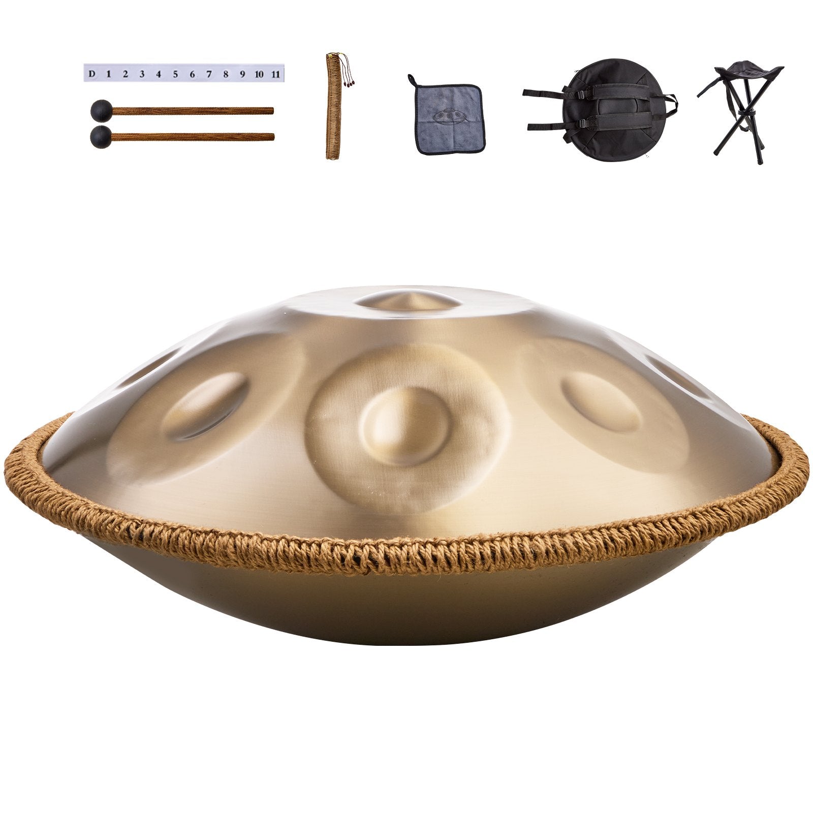 VEVOR Handpan Drum 22 in 10 Notes D Minor Hand Drum Instrument with Mallet