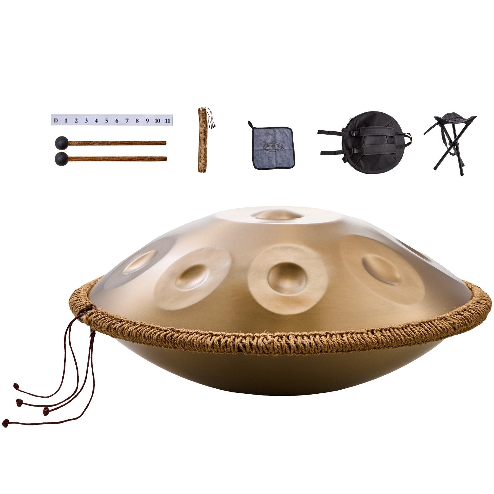 VEVOR Handpan Drum 22 in 9 Notes D Minor Steel Hand Drum with Mallets for Adult
